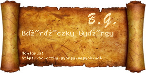 Böröczky György névjegykártya