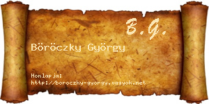 Böröczky György névjegykártya