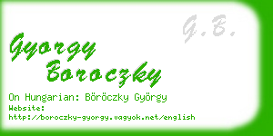gyorgy boroczky business card