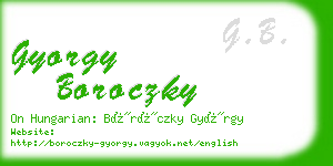 gyorgy boroczky business card